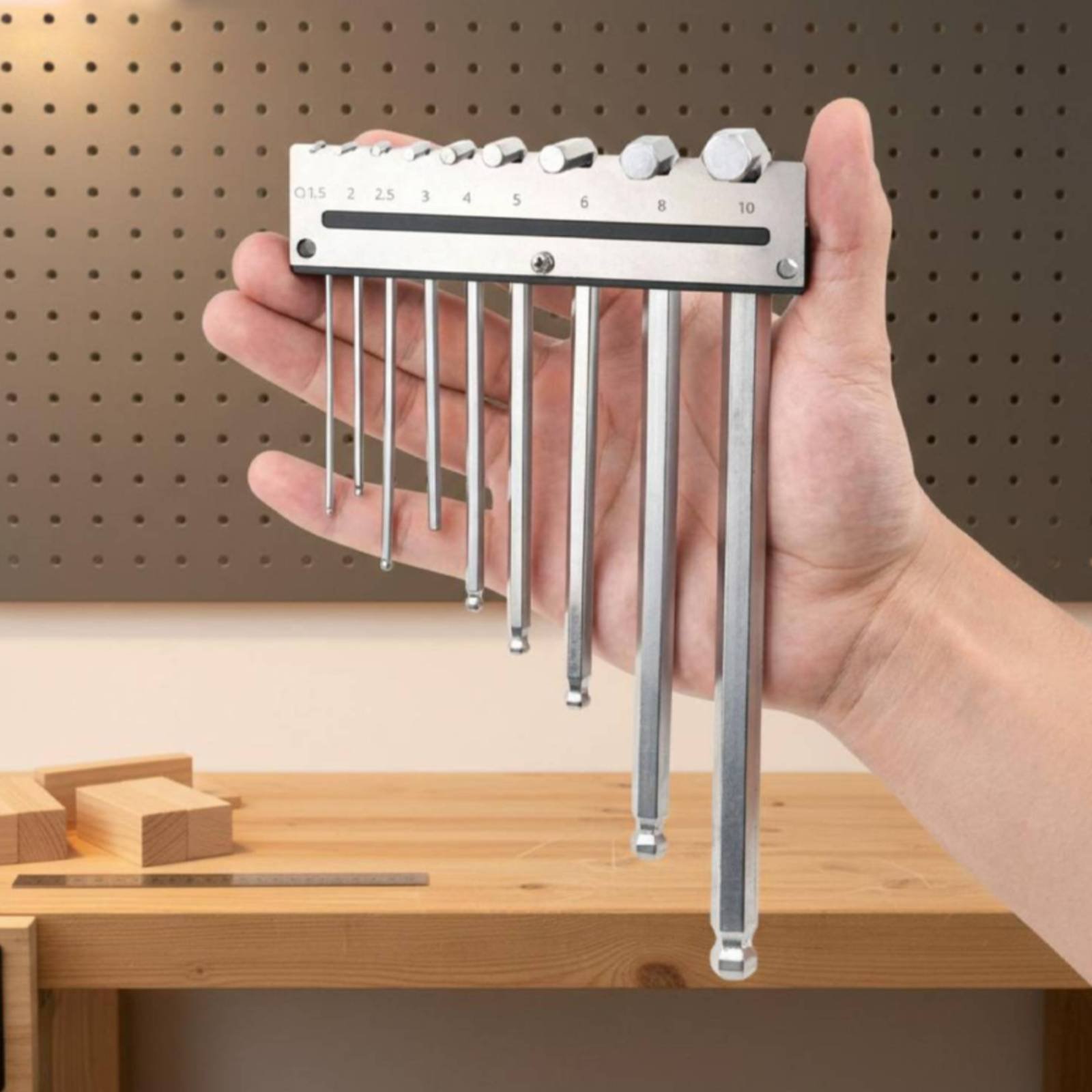 Workshop Tools Storage - Soporte de pared para llaves hexagonales,