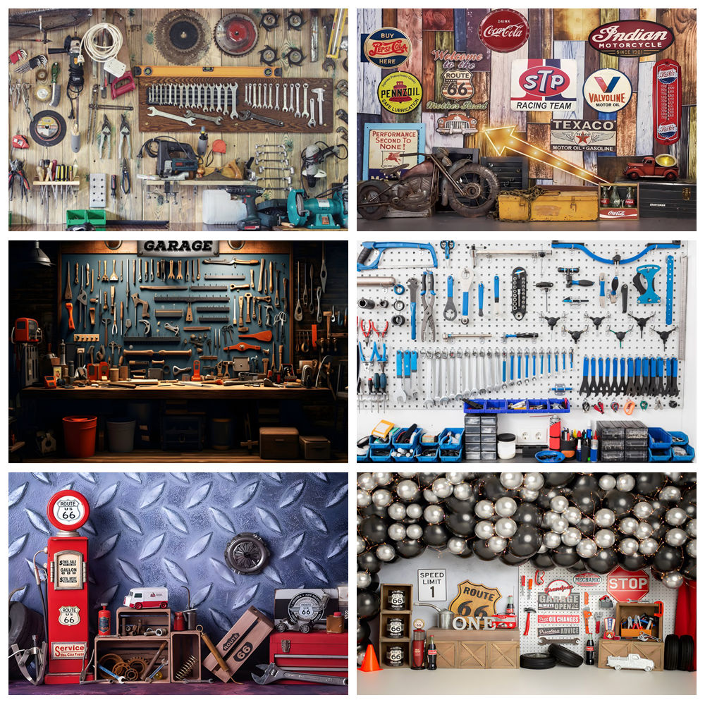 Workshop Tools Background - Fondos de garaje Vintage herramienta de