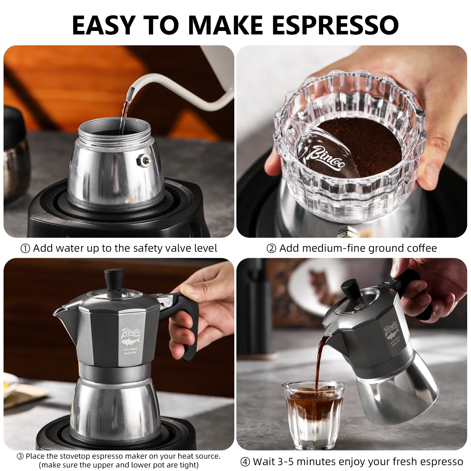 Cafetera Moka Bincoo de 2 Taza - Hand Tools Mechanical Workshop reseña y precio