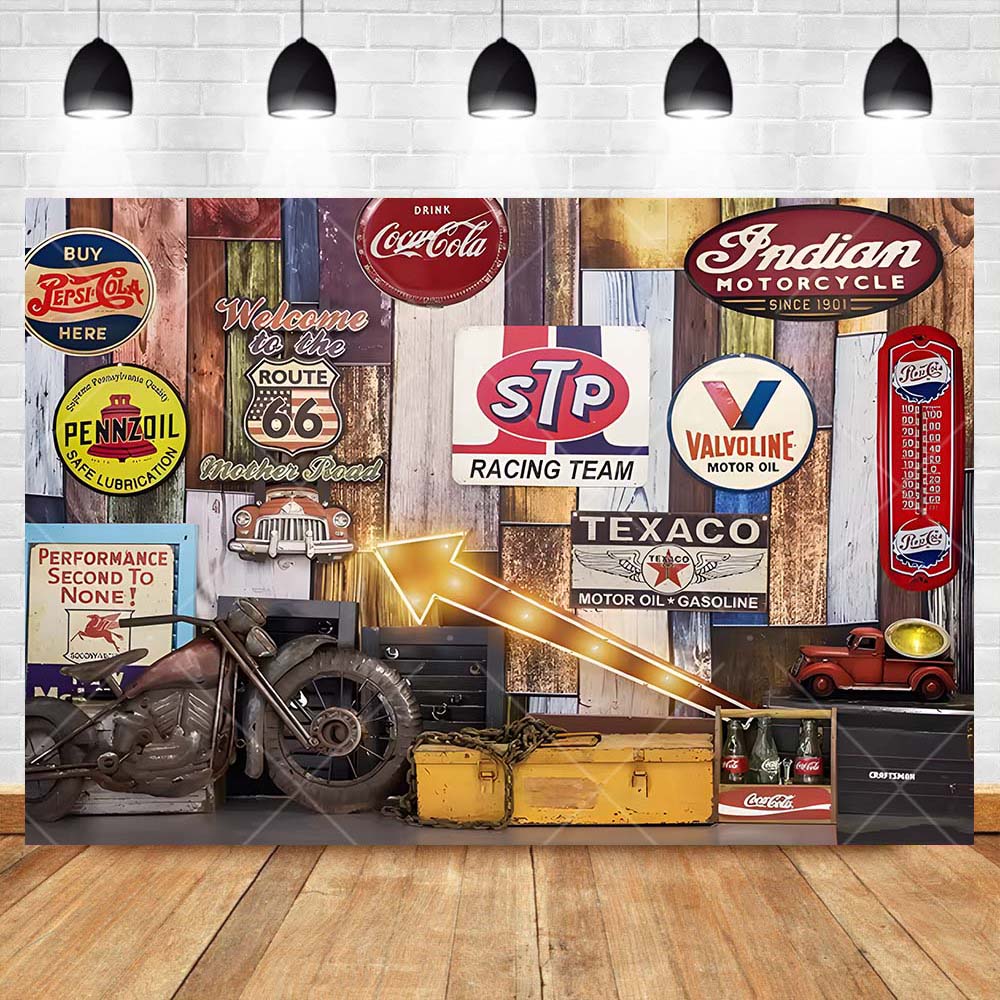 Retro motocicleta coche repara - Workshop Tools Background reseña y precio