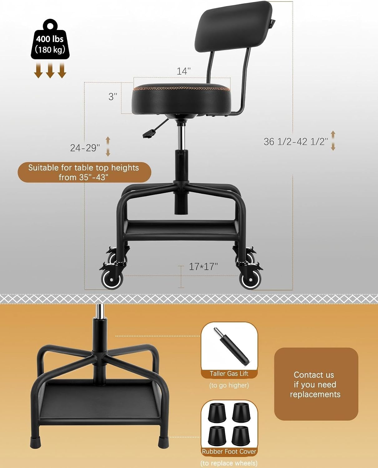 Taburete Rodante para Taller c - Tools In Mechanic Workshop reseña y precio
